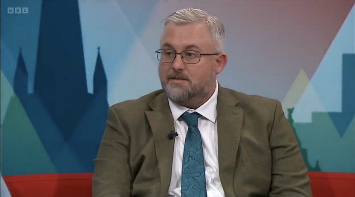 Piers Camp speaking on the BBC