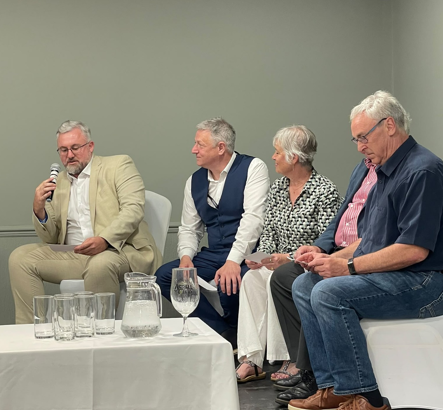 Piers Camp on a stage panel